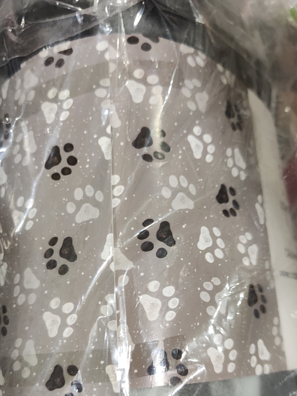 Gray Paw Print Dog Throw New